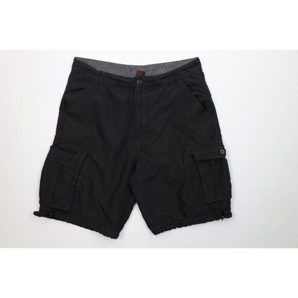 Vintage Y2K Streetwear Mens 36 Faded Baggy Microfiber Cargo Shorts Skateboarding - Picture 1 of 12